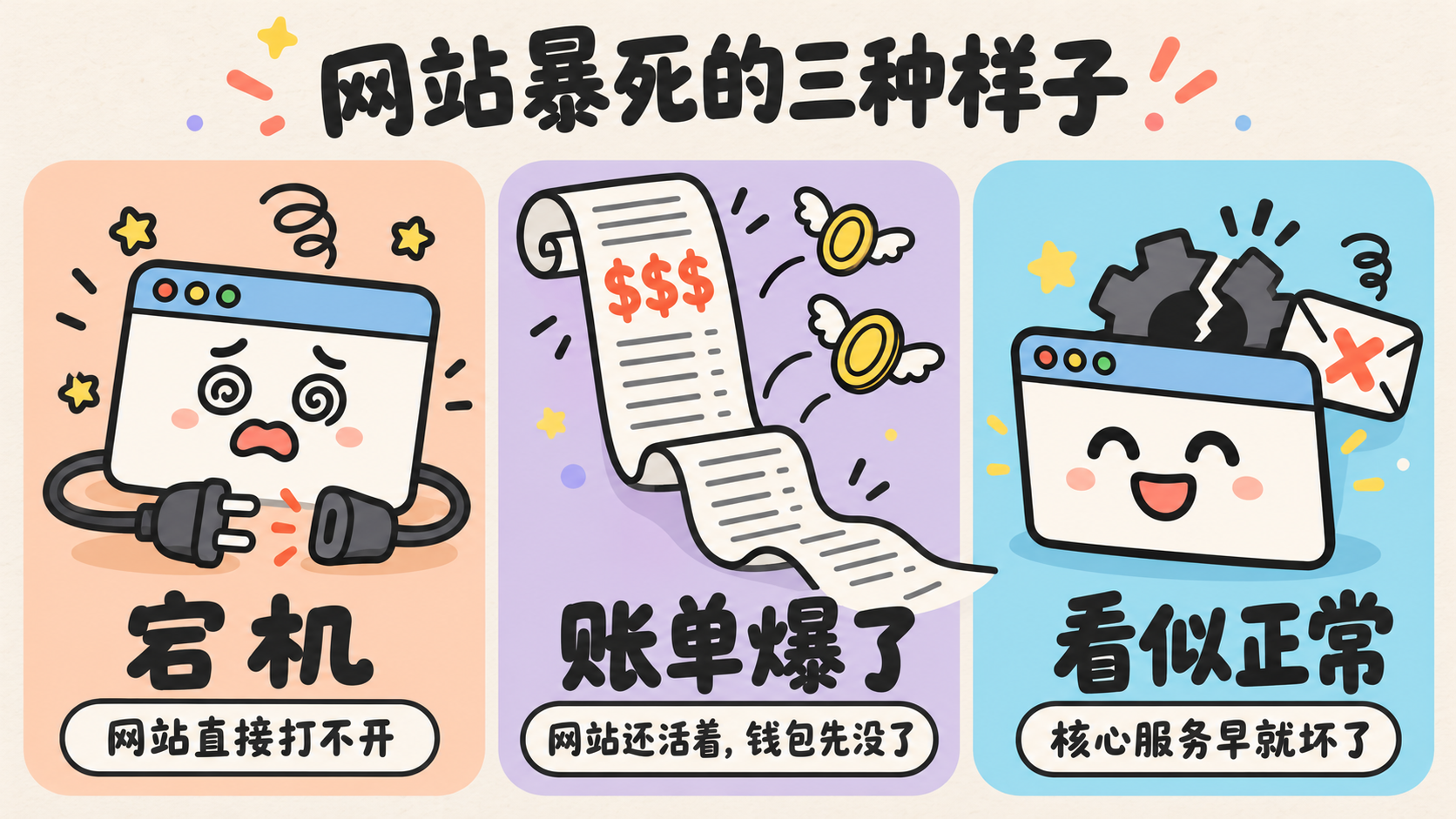 网站暴死的三种样子：宕机、账单爆了、看似正常